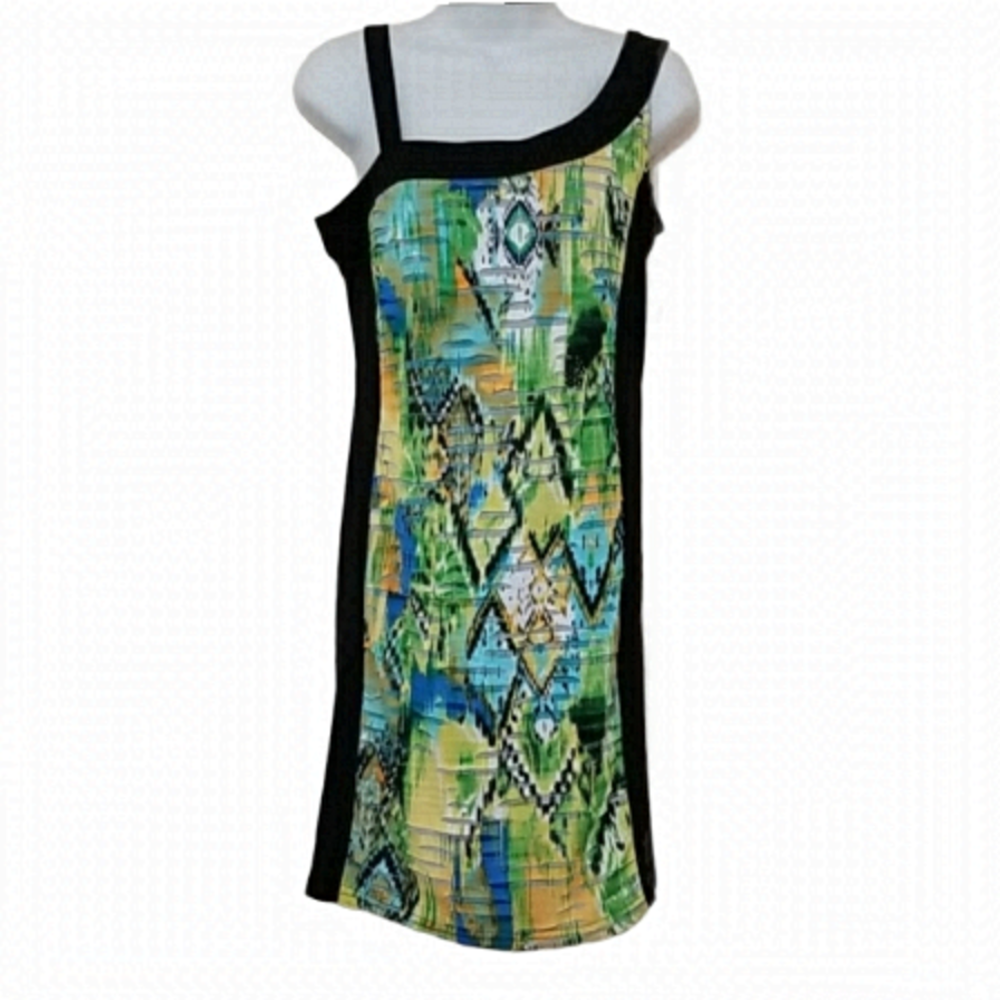 Goa Multicolor Abstract Print Dress In A Size 6